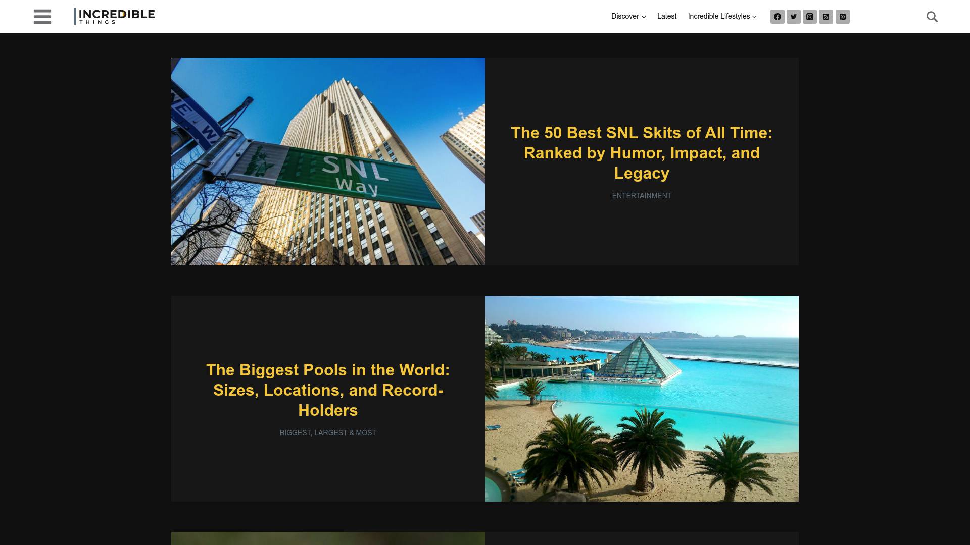 Incredible Things – unusual discoveries, world records and innovation website