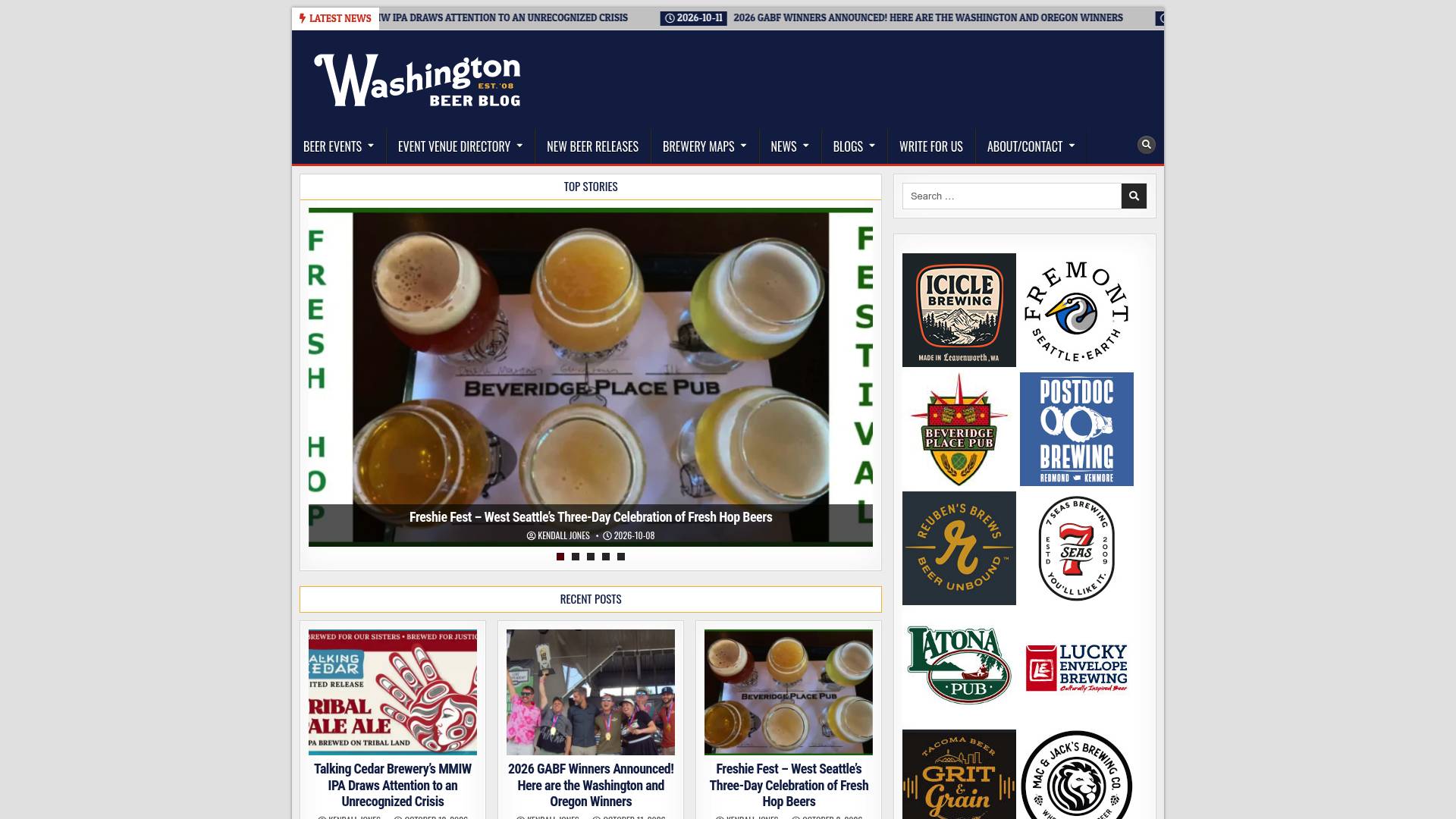 Washington Beer Blog – Pacific Northwest craft beer news and brewery website