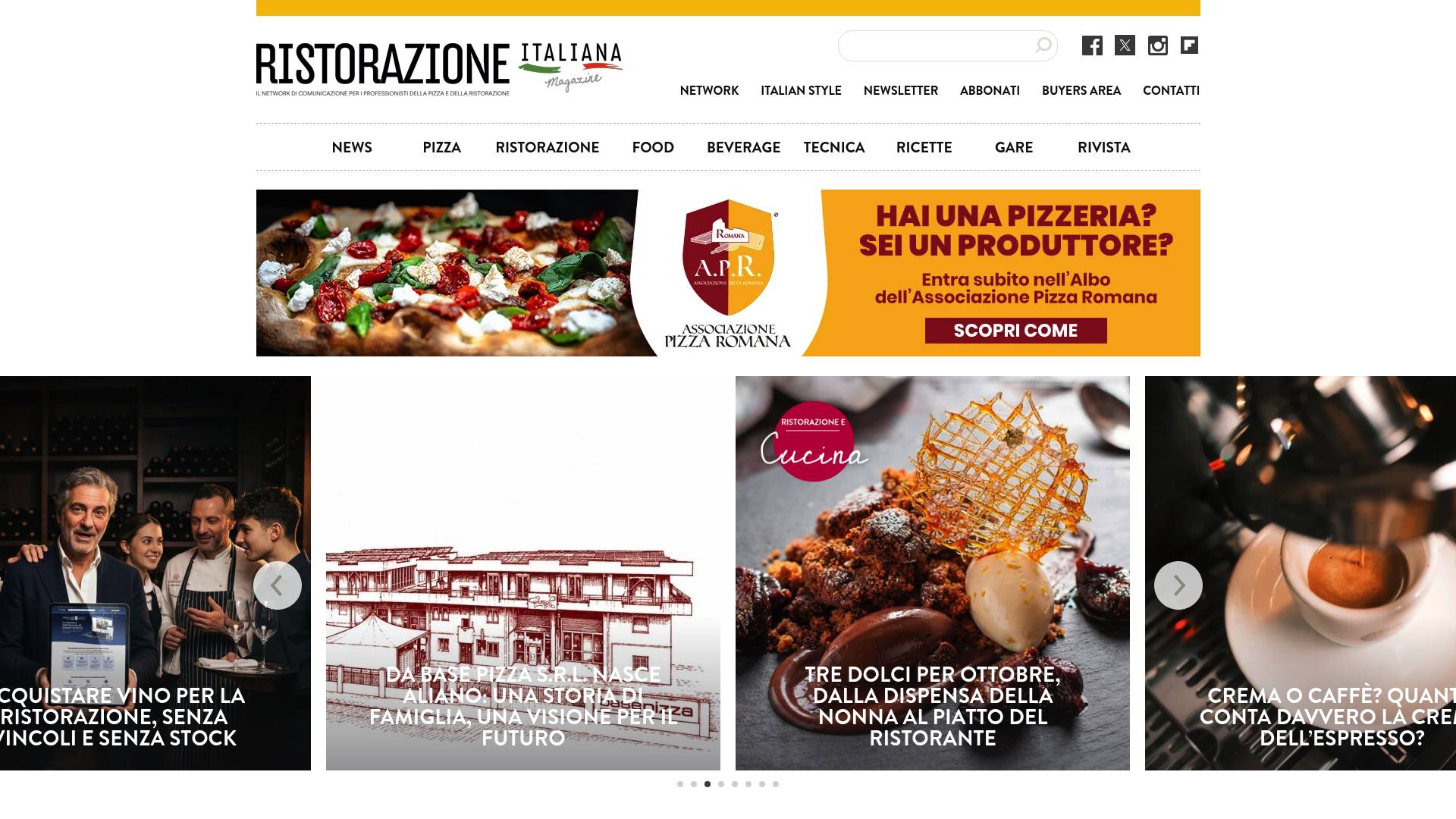 Ristorazione Italiana Magazine – professional restaurant, pizza and food industry magazine